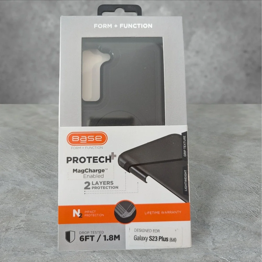 W7. Base Protech+ Case For Samsung Galaxy S23 Plus In Black W/MagCharge
